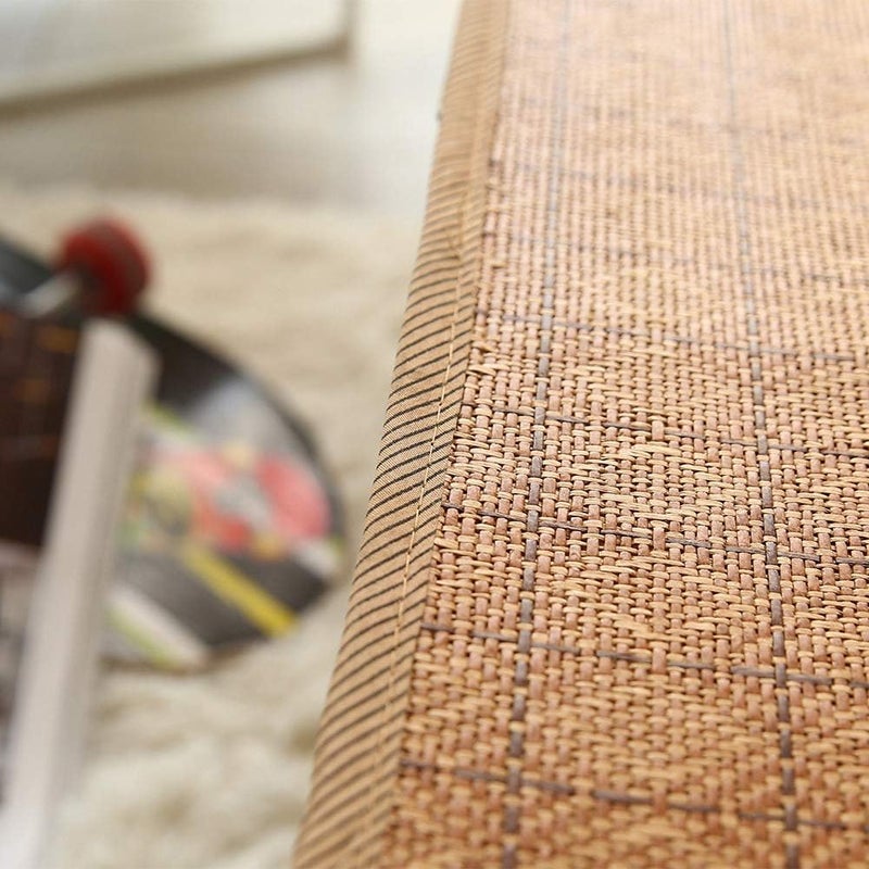woobles Summer Sleeping Rattan Pad Cooling Mattress Topper Pad Double-Sided Folding,Smooth Air Conditioning Mat(120 * 195cm pillowslip 48 * 74cm*1) - Image 5