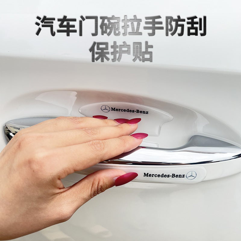 Car Door Bowl Handle Protective Film Glue Dropping Black And White Bottom Door Bowl Protective Sticker Door Handle Sticker Paint Scratch-Resistant Sticker - Image 4