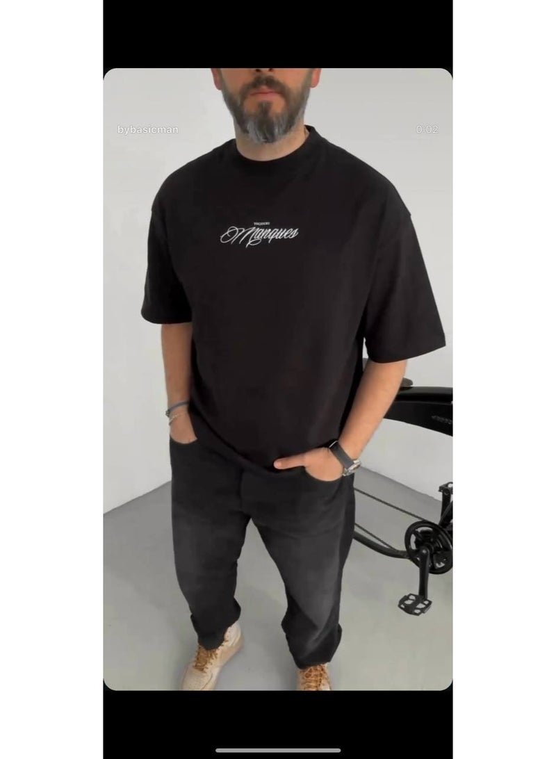 DRO Vintage DRO Vintage Black Oversized Horse Graphic T-Shirt for Men & Women  - Image 4