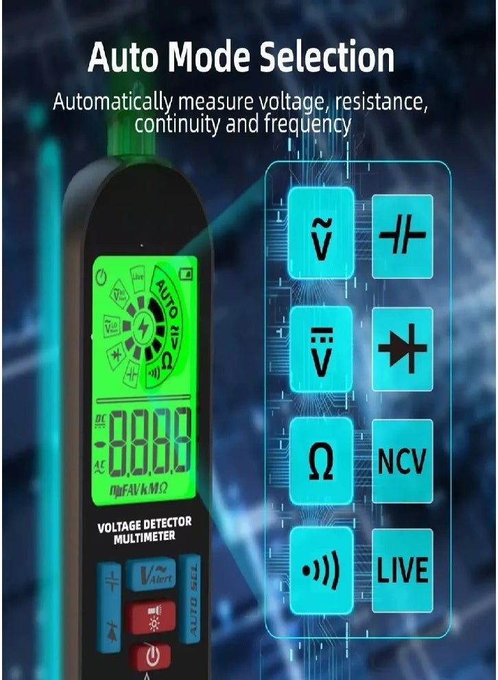 Upgraded version with portable digital multimeter, intelligent anti-burn digital multimeter, high-precision automatic electrician voltage test pen, repair rechargeable - Image 5