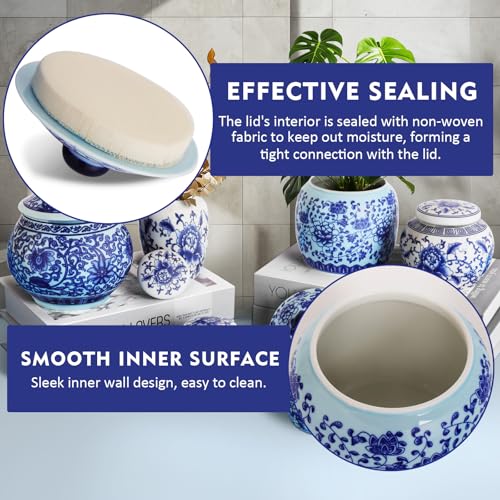 RMERVE Set of 6 Small Blue and White Porcelain Vases Blue Chinoiserie Decor Gifts Ceramic Flower Vases Classic vase for Home Bedroom Table Accent Shelf Tabletop - Image 3