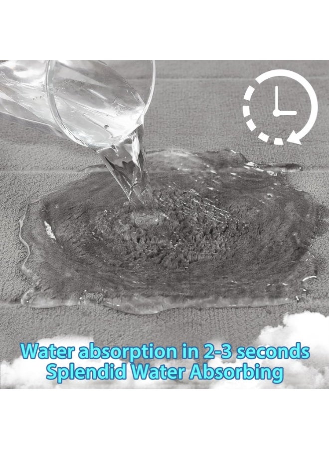 ديوتي طقم سجادات حمام من 3 قطع من إسفنج الذاكرة، سجادات حمام ناعمة ماصة مانعة للانزلاق مع سجادة حمام على شكل حرف U، سجادات أرضية قابلة للغسل في الغسالة وسريعة الجفاف، مناسبة للاستحمام وحوض الاستحمام والمغاسل. - Image 4