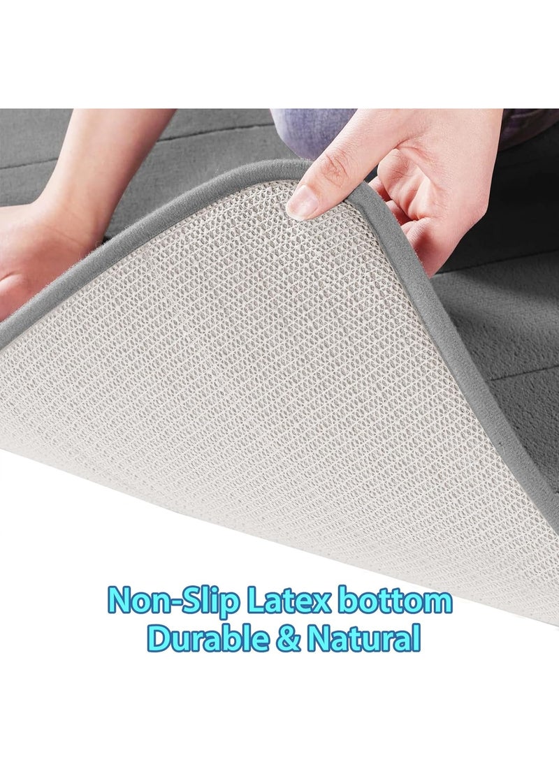 ديوتي طقم سجادات حمام من 3 قطع من إسفنج الذاكرة، سجادات حمام ناعمة ماصة مانعة للانزلاق مع سجادة حمام على شكل حرف U، سجادات أرضية قابلة للغسل في الغسالة وسريعة الجفاف، مناسبة للاستحمام وحوض الاستحمام والمغاسل. - Image 5