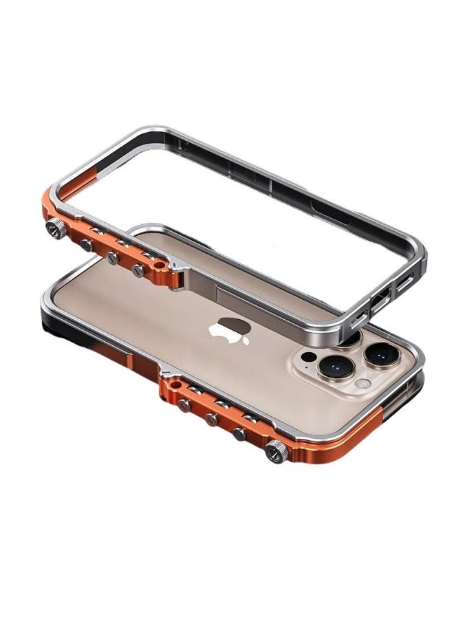 The new robotic arm is suitable for iPhone 16ProMax/16Pro/16Plus/16 metal frame mobile phone case all-inclusive anti-fall protective cover 