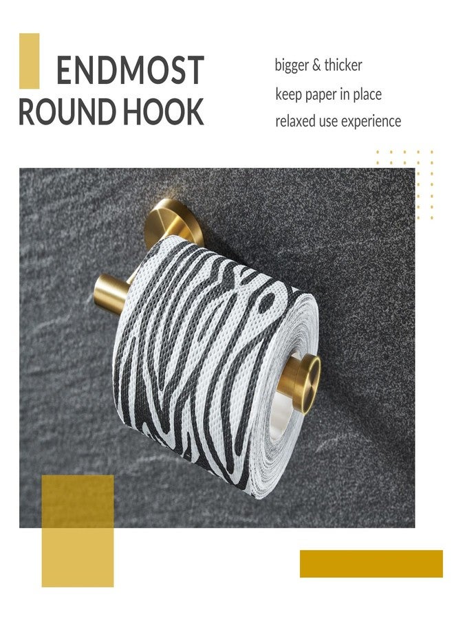 APLusee Toilet Paper Holder Brushed Gold, APLusee SUS304 Stainless Steel Round TP Hanger, Modern Bathroom Lavatory Tissue Roll Storage - Image 4