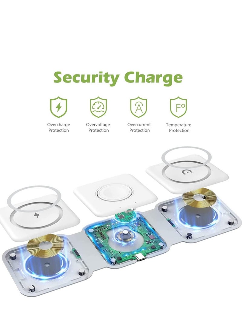 جنرال 3 in 1 Wireless Charger, Foldable Magnetic Charger Station, 18W Fast Wireless Charging Pad, Compatible with iPhone 14/13/12/11, Samsung Galaxy, AirPods, Google Pixel, Apple Watch  - Image 5