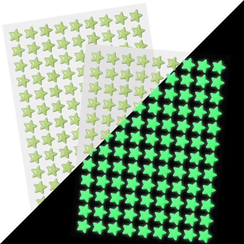 DUOFIRE Glow in The Dark Stars Ceiling Star in The Dark Ultra Bright Glowing Stars of 216 PCS 3D Design Perfect for Kids Room or Birthday Gift Beautiful Wall Decals and Ceiling Decors