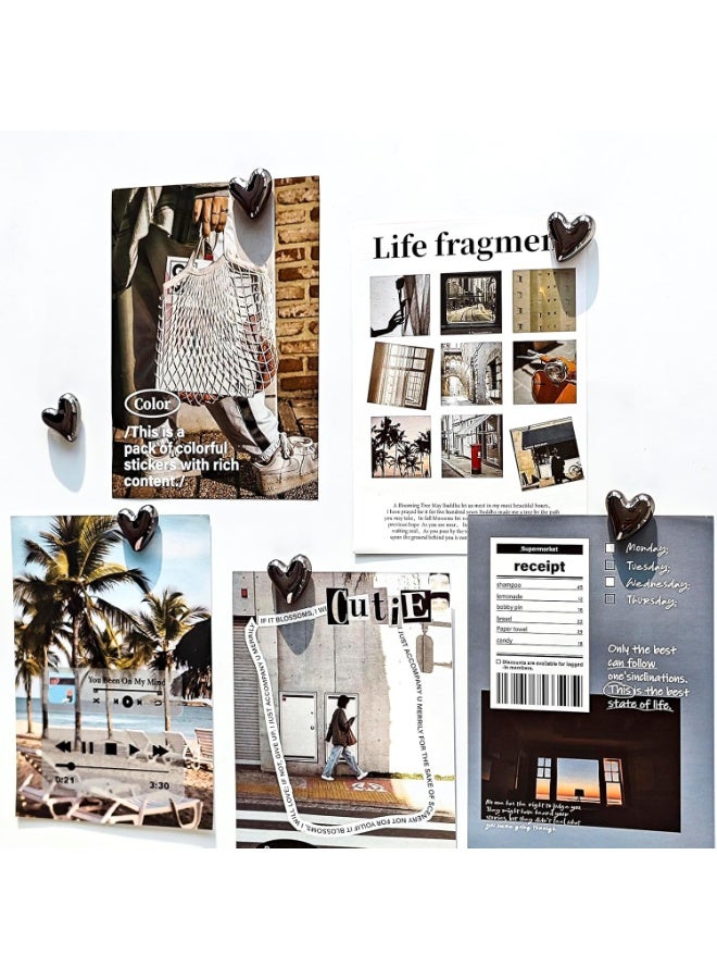 منزل الغابة 12 قطعة مغناطيس ثلاجة أسود 0.83 بوصة، مغناطيسات قلب صغيرة للثلاجة، مجموعة مغناطيسات لطيفة للديكور للمنزل والمطبخ، باب الثلاجة، مكتب، السبورة البيضاء - Image 2