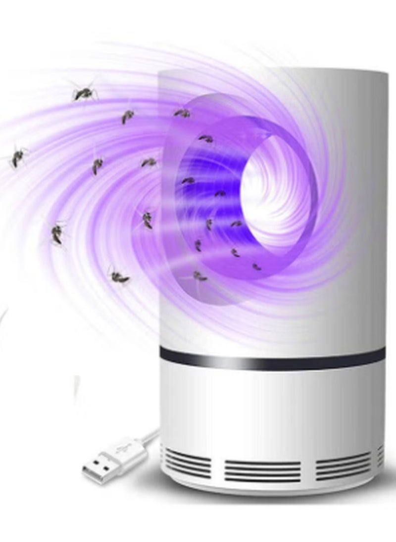 Kimaya Electric Indoor Mosquito Trap USB Power Insect Mosquito Killer UV Light LED Mosquito Lamp Non-Toxic No Zapper Suction Fan Small White  - Image 1
