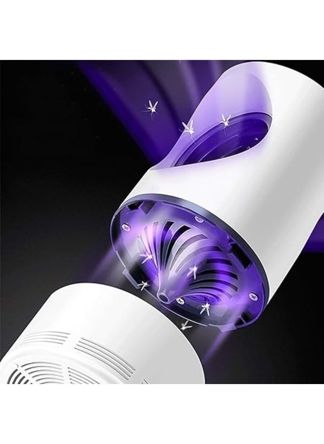 Kimaya Electric Indoor Mosquito Trap USB Power Insect Mosquito Killer UV Light LED Mosquito Lamp Non-Toxic No Zapper Suction Fan Small White  - Image 3