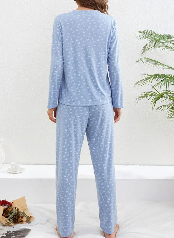 Take Two Take Two Women Heart Print T-Shirt and Pyjama Set
