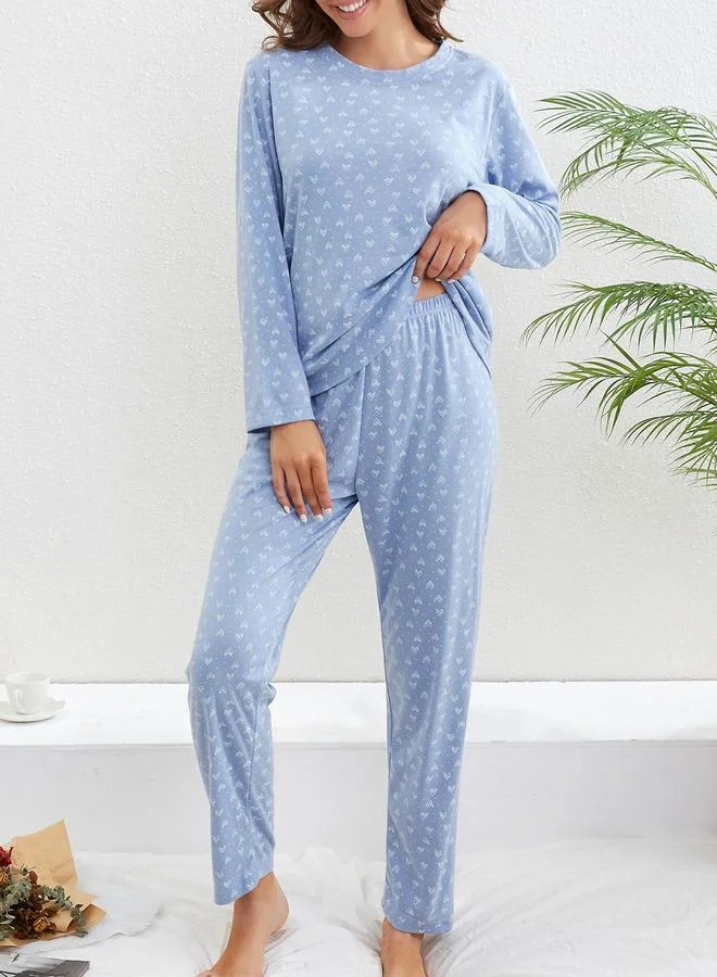 Take Two Take Two Women Heart Print T-Shirt and Pyjama Set