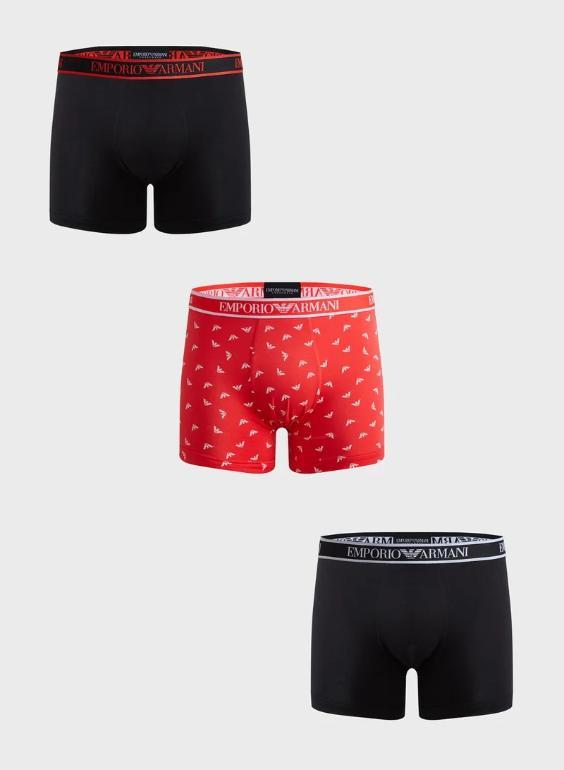 EMPORIO ARMANI 3 Pack Logo Band Assorted Boxers