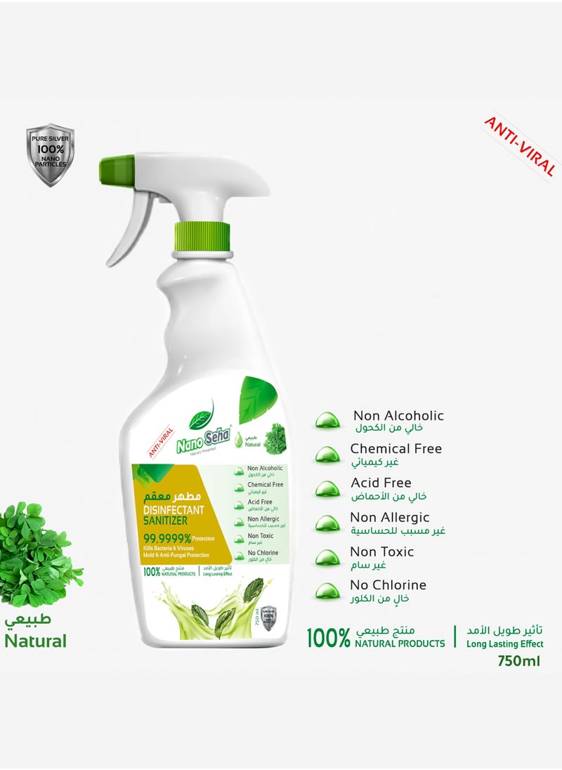 King Mariot Natural Disinfectant Sanitizer | 750ml | Non-Alcoholic, Chemical-Free, Non-Toxic | Kills 99.9999% of Bacteria, Viruses, Mold, Fungi, and Spores | Long-Lasting, Acid-Free, Non-Allergic  - Image 3
