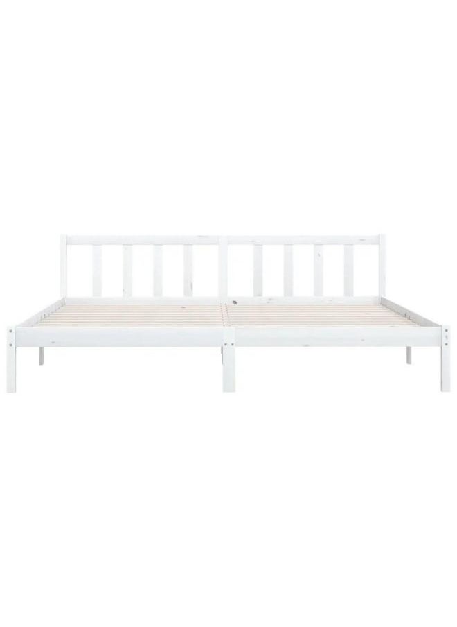 فيداكسل إطار السرير أبيض خشب الصنوبر الصلب 160x200 سم  - Image 2