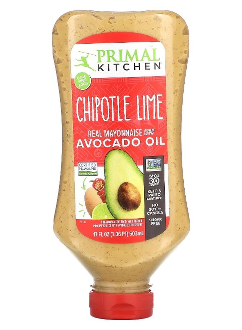 Primal Kitchen, Real Mayonnaise Made With Avocado Oil, Chipotle Lime, 17 fl oz (503 ml) - Image 1