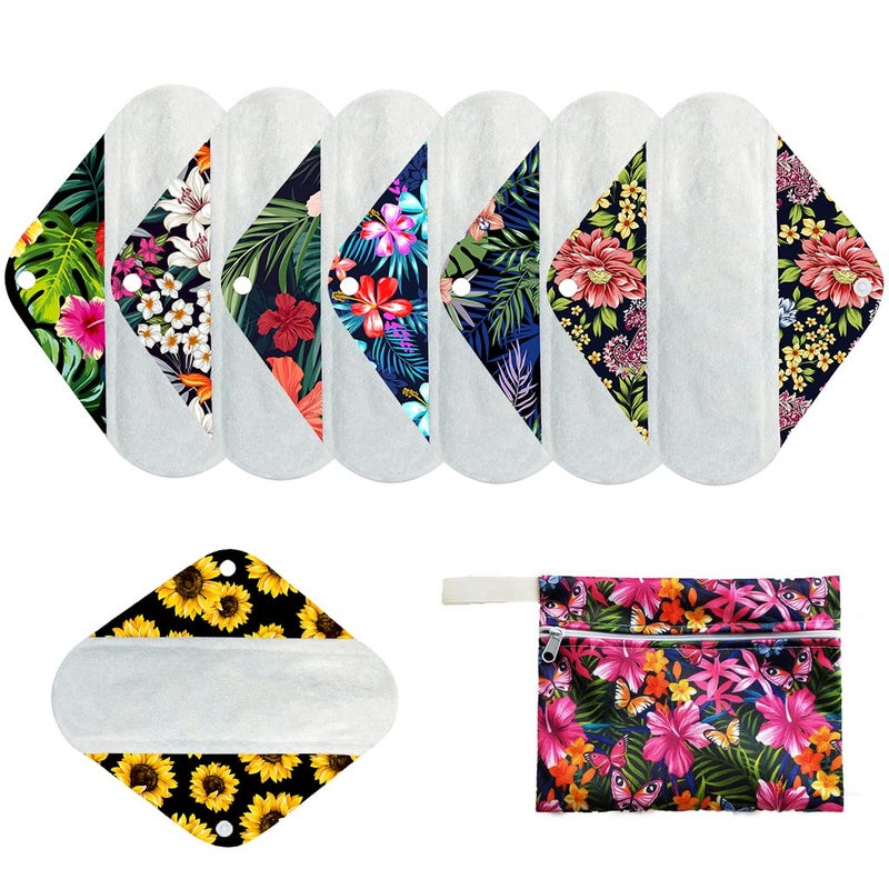61Set Reusable Reusable Menstrual Pads Organic Bamboo Panty Liner Sets Including 6pcs Daily Use Panty Liner 1 pcs Mini Wet Bag