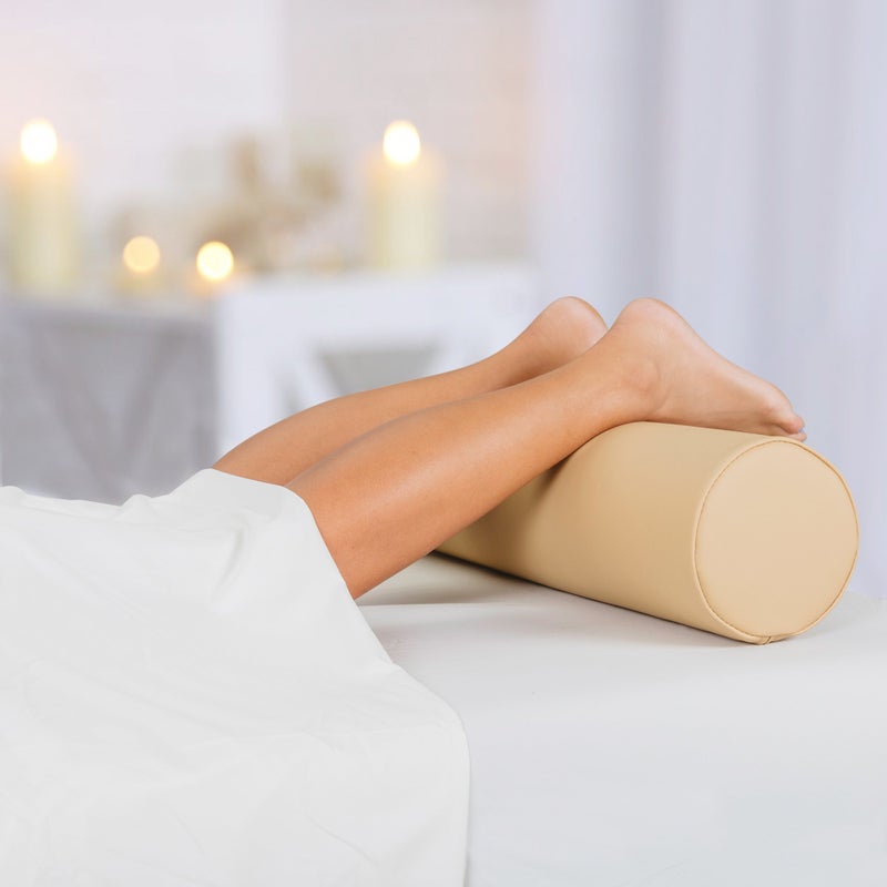 EARTHLITE Massage Bolster Pillow Full Round – Durable, Easy to clean 100% PU Upholstery incl. Strap Handle/Professional Quality CFC-FREE/Back Pain Relief, Black - Image 2