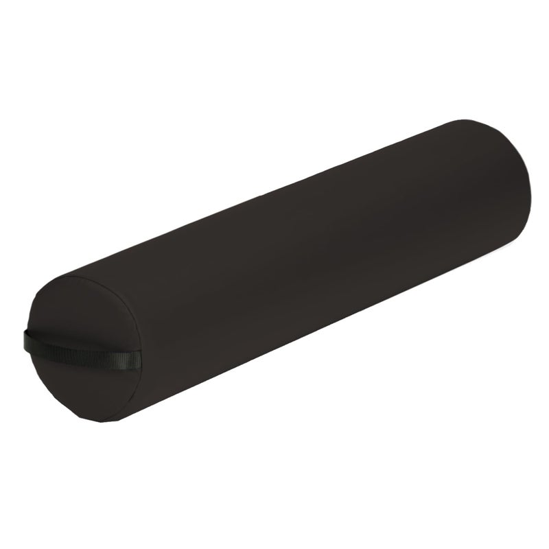 EARTHLITE Massage Bolster Pillow Full Round – Durable, Easy to clean 100% PU Upholstery incl. Strap Handle/Professional Quality CFC-FREE/Back Pain Relief, Black - Image 1