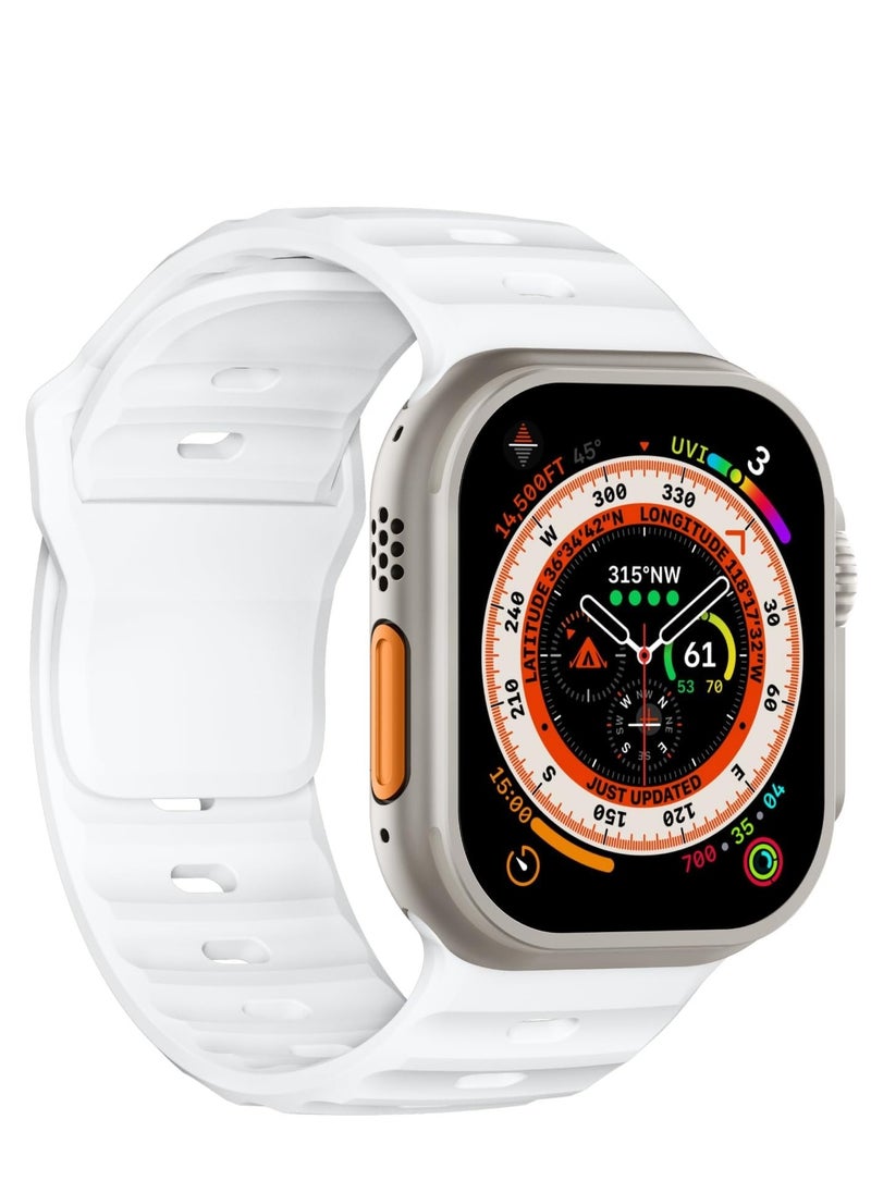 Generic - Sport Bands Compatible with Apple Watch Ultra 2/Ultra Band 49mm 45mm 44mm 42mm for Men, Soft Silicone Wristbands Waterproof Replacement Strap for iWatch Series 9 8 7 6 5 4 3 2 1 SE SE2 - Image 1