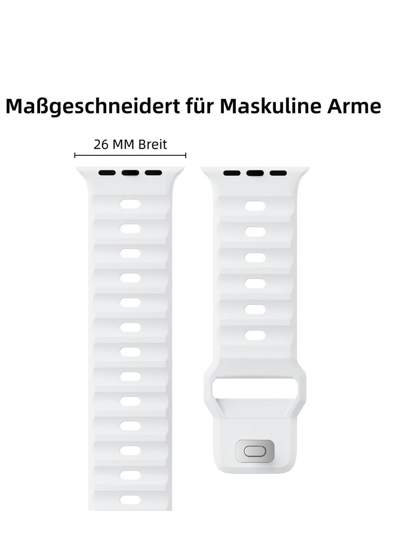 Generic - Sport Bands Compatible with Apple Watch Ultra 2/Ultra Band 49mm 45mm 44mm 42mm for Men, Soft Silicone Wristbands Waterproof Replacement Strap for iWatch Series 9 8 7 6 5 4 3 2 1 SE SE2 - Image 1