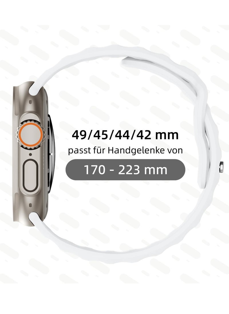 Generic - Sport Bands Compatible with Apple Watch Ultra 2/Ultra Band 49mm 45mm 44mm 42mm for Men, Soft Silicone Wristbands Waterproof Replacement Strap for iWatch Series 9 8 7 6 5 4 3 2 1 SE SE2 - Image 1