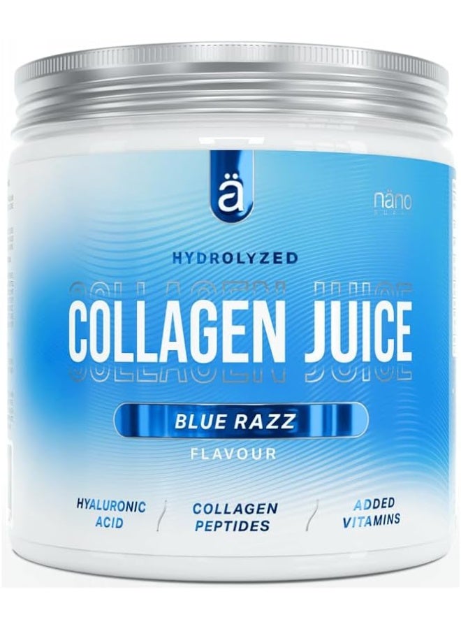 nano SUPPS Nanosupps Collagen Juice 300g / Blue Razz – Hydrolyzed Collagen Powder Drink, Refreshing Berry Flavor, Supports Skin, Hair, Nails & Joint Health, Easy-Mixing Collagen Supplement - Image 1