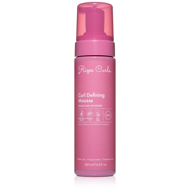 Rizos Curls موس تحديد تجاعيد ريزوس كيرلز، ترطيب وتحديد، تثبيت ناعم للحجم والتحديد، لمعان خالي من التجاعيد مع ماء جوز الهند، مستخلص زهرة الصبار وزيت بذور الماراكوجا، لجميع أنماط التجاعيد 2a - 4c، 6.8 أونصة - Image 1