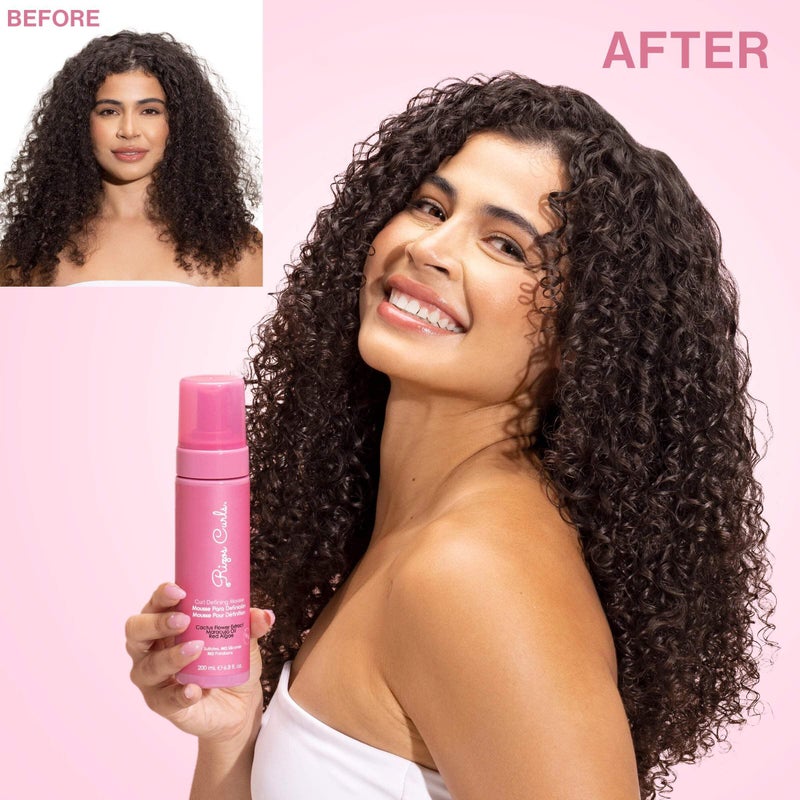 Rizos Curls موس تحديد تجاعيد ريزوس كيرلز، ترطيب وتحديد، تثبيت ناعم للحجم والتحديد، لمعان خالي من التجاعيد مع ماء جوز الهند، مستخلص زهرة الصبار وزيت بذور الماراكوجا، لجميع أنماط التجاعيد 2a - 4c، 6.8 أونصة - Image 3