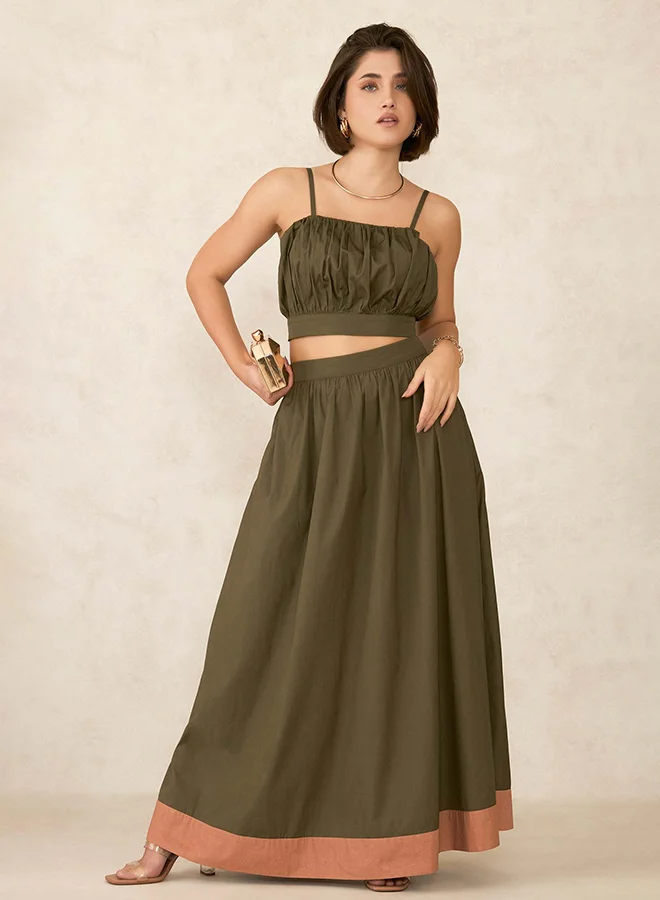 Virgio VIRGIO 100% Cotton Olive Crop Top