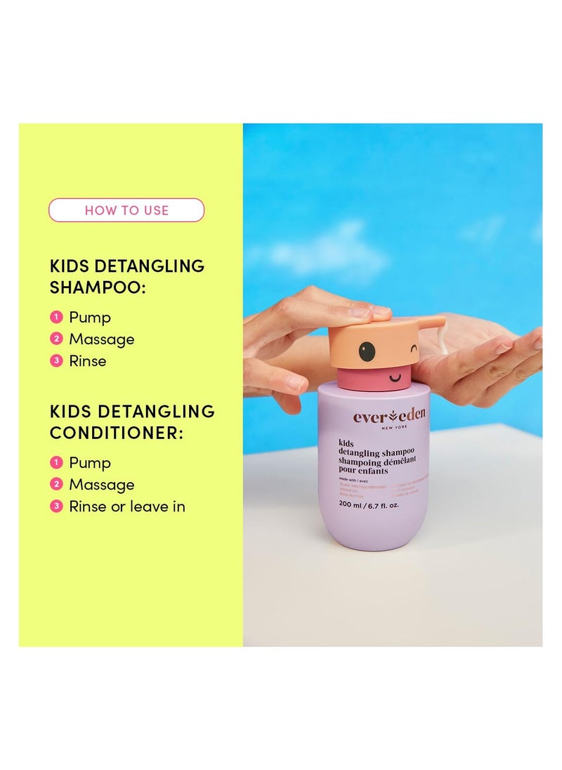 Evereden Evereden Kids Complete Haircare Set: Hair Detangling Shampoo, Conditioner & Spray for Children Ages 3+, Plant Protein Peptides & Argan Oil, Vegan, Free from Sulfate, Paraben, Phthalate & Petrolatum  - Image 2