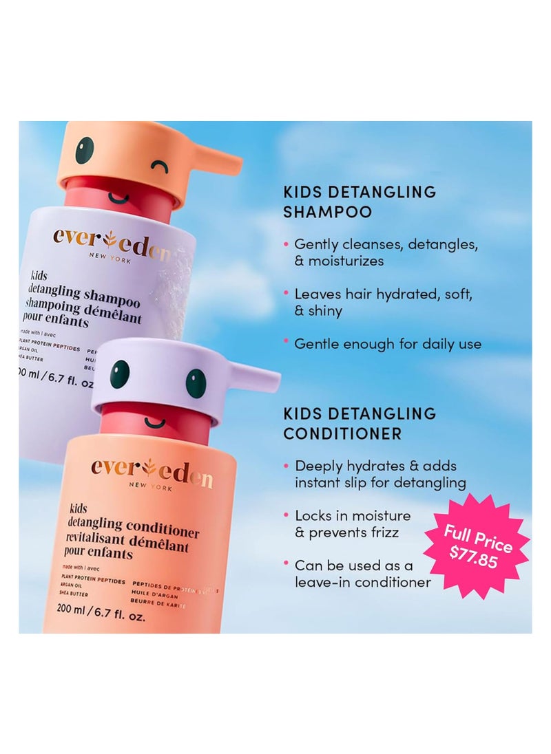 Evereden Evereden Kids Complete Haircare Set: Hair Detangling Shampoo, Conditioner & Spray for Children Ages 3+, Plant Protein Peptides & Argan Oil, Vegan, Free from Sulfate, Paraben, Phthalate & Petrolatum  - Image 3
