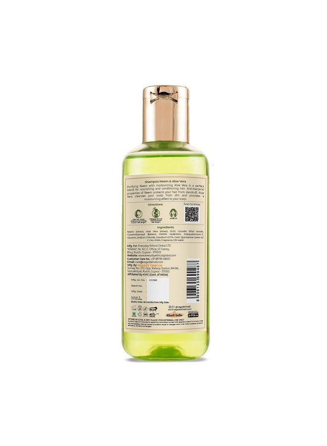 Vagad's Khadi Herbal Gramodaya Neem And Aloe Vera Shampoo, Hair Nourishment Hair Moisture, 210Ml - Image 2