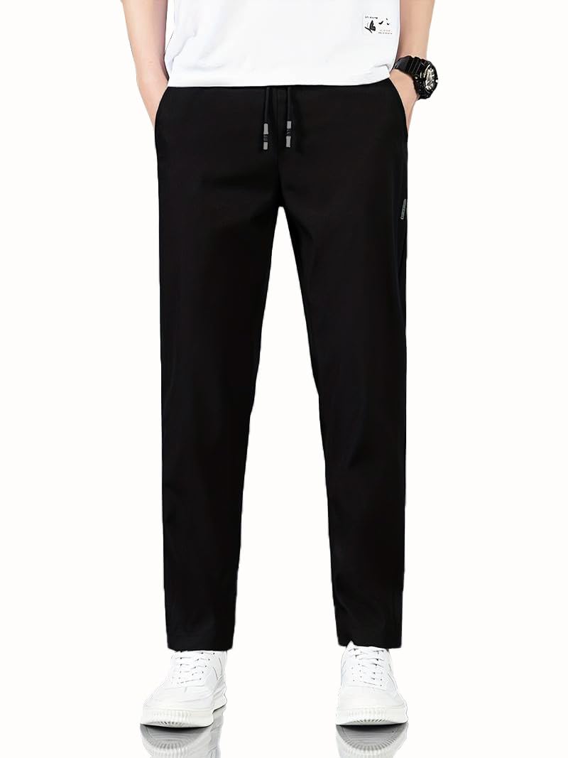 TAGDO Men's Loose Fit Solid Color Casual and Comfortable for Outdoor Activities (Mid Rise Pant-5186-Black-32) - Image 1
