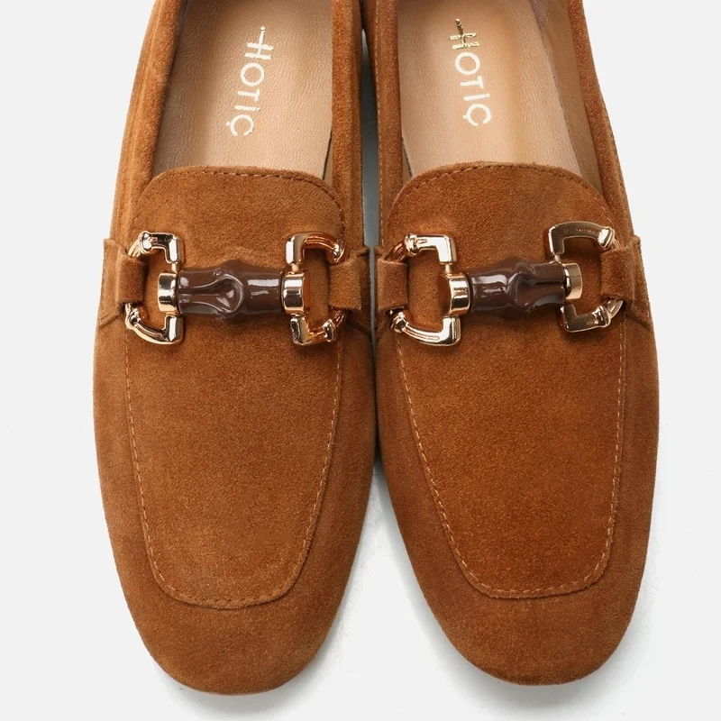 Hotiç 01AYH293560A340 GENUINE Leather Camel Women's Loafer