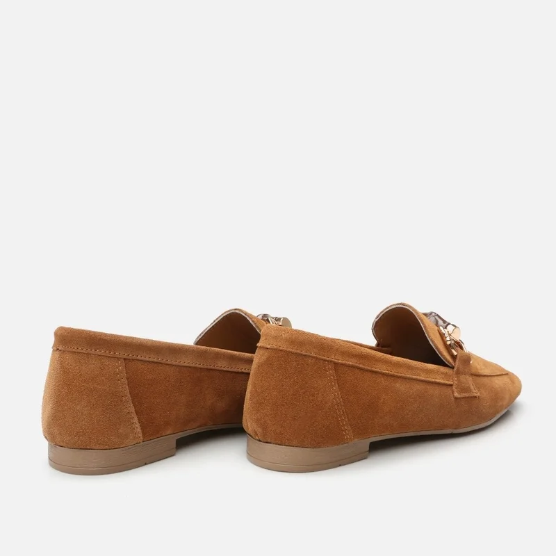 Hotiç 01AYH293560A340 GENUINE Leather Camel Women's Loafer