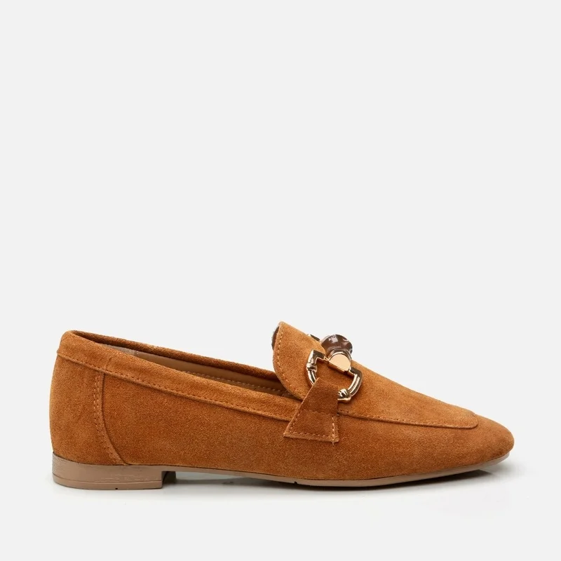 Hotiç 01AYH293560A340 GENUINE Leather Camel Women's Loafer