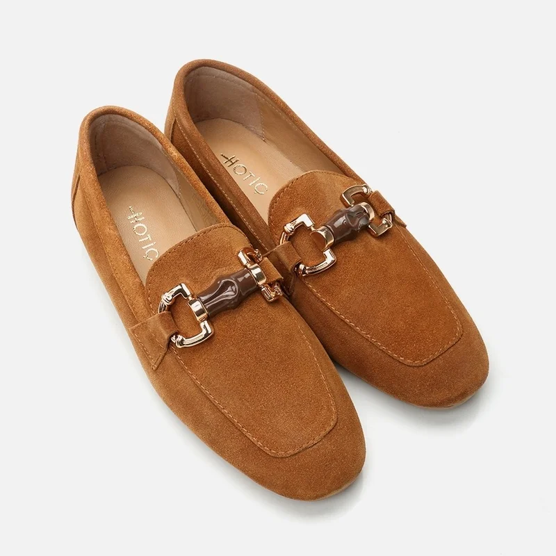 Hotiç 01AYH293560A340 GENUINE Leather Camel Women's Loafer