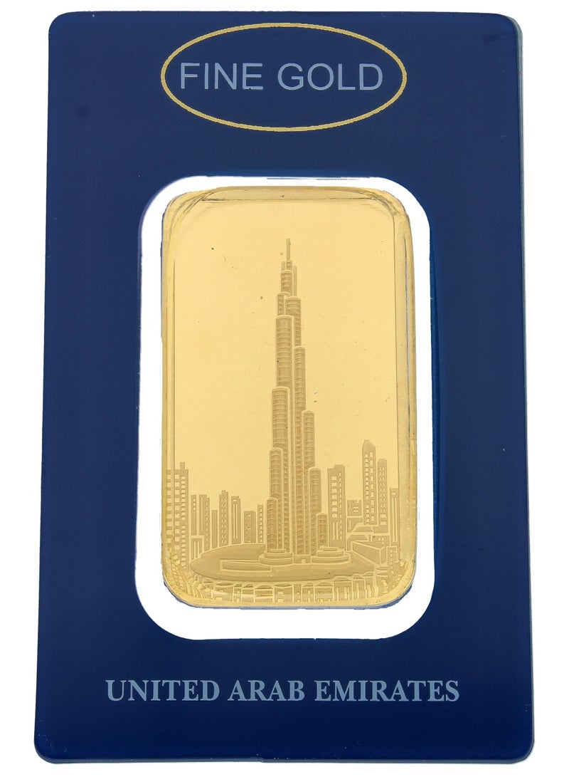 FK Jewellers 50g Burj Khalifa Pure 999.9 Fine Gold Bar 24KT - Image 1