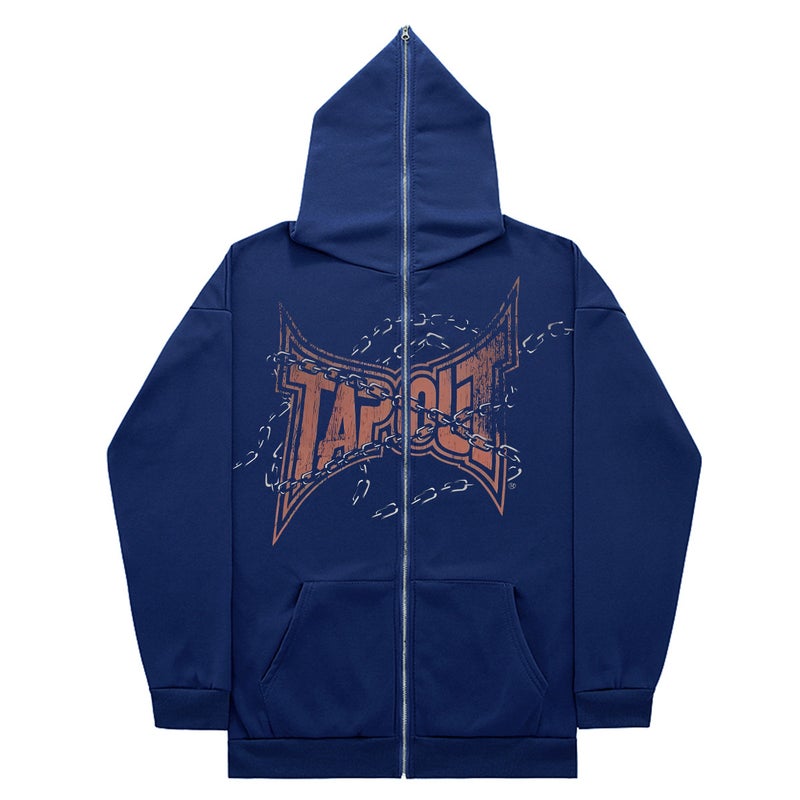 Full Zip Hoodie Sweatshirt Gothic High Street Full Zip Oversized Jacket For Men And Women Streetwear Y2 Jacket - Image 4