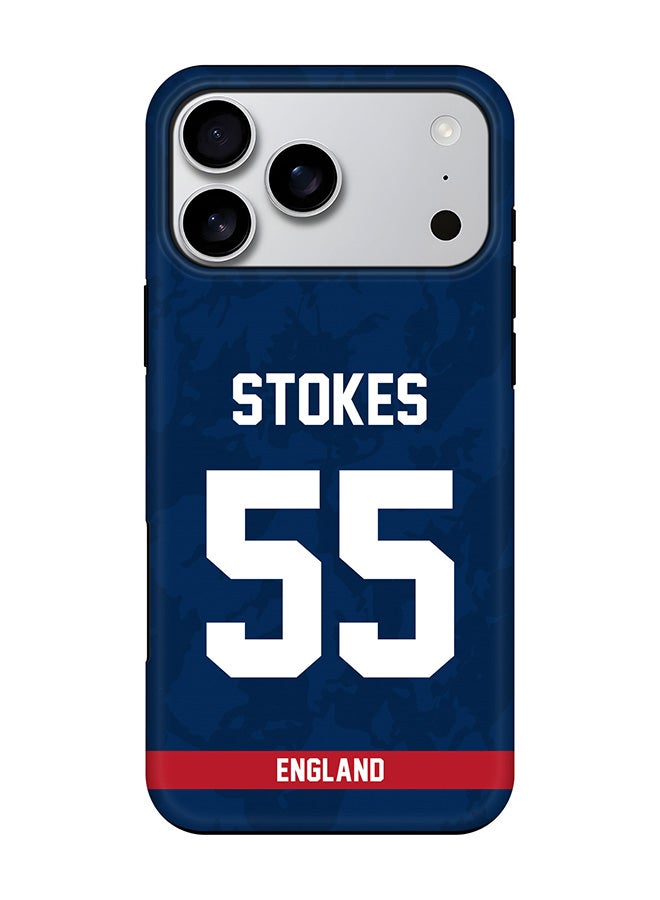 Stylizedd Tough Pro Magnetic Case for iPhone 17 Pro Max, Dual Layer hybrid PC + TPU Mobile Cover Matte - England Ben Stokes, Jersey No 55