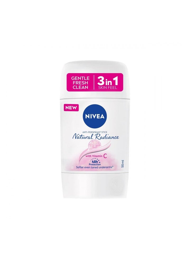 Nivea Natural Radiance Vitamin C Antiperspirant Stick for Women, 50ml