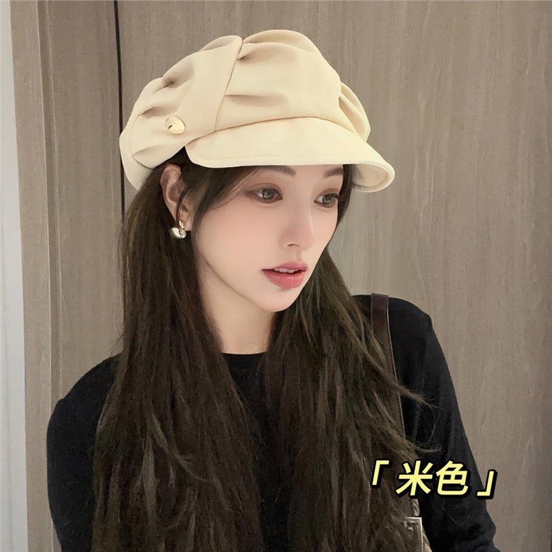 Premium Quality Petite Face Cloud Beret for Women Creamy-white Cloud Cap