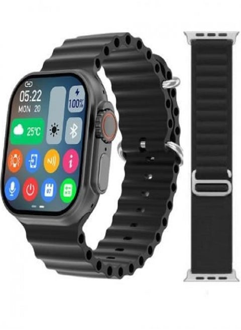 X9 Ultra Series 8 Smart watch 2.02 Inch Amoled Screen IPS display NFC Bluetooth V5 Call Waterproof IP67 Wireless Charger - Black