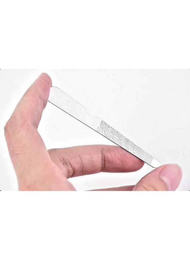 ericotry 10Pcs Stainless Steel Nail File Dual Sided Curved Tip Polisher Manicure Nail Art Tools  - Image 4