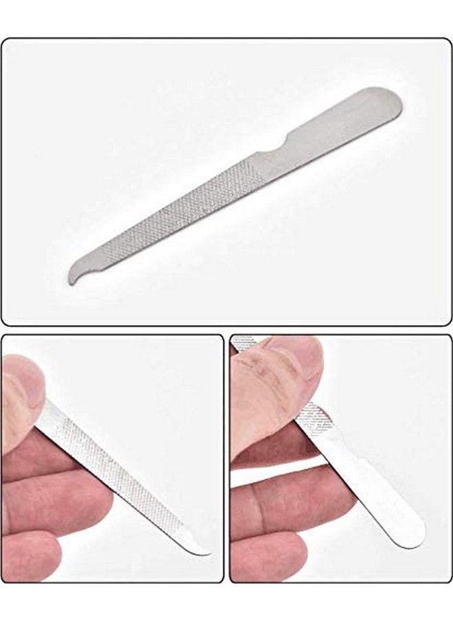 ericotry 10Pcs Stainless Steel Nail File Dual Sided Curved Tip Polisher Manicure Nail Art Tools  - Image 3