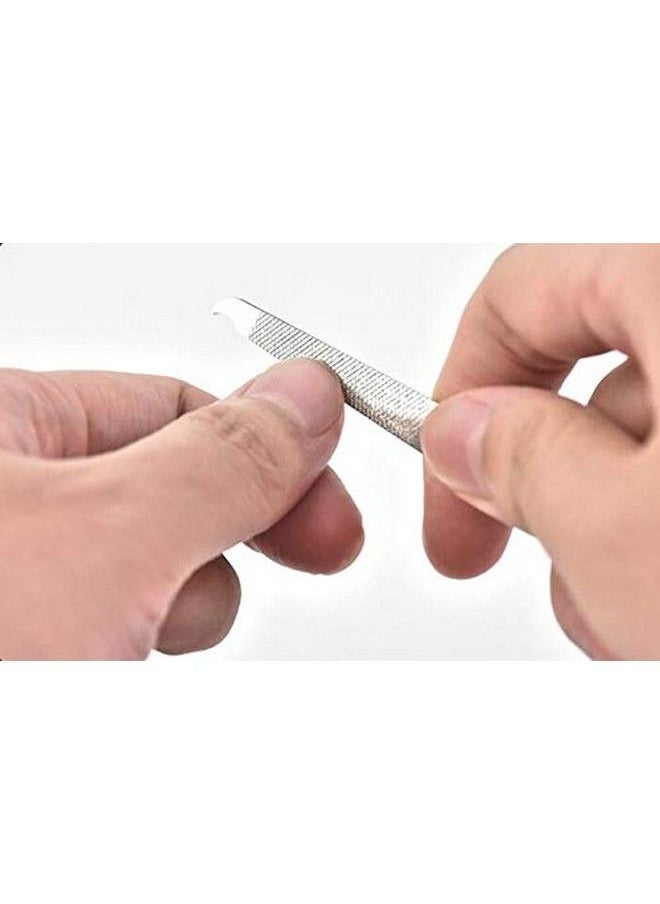 ericotry 10Pcs Stainless Steel Nail File Dual Sided Curved Tip Polisher Manicure Nail Art Tools  - Image 5