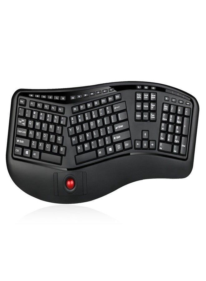 Adesso Adesso WKB-3500UB Tru-Form 3500, 2.4GHz Wireless Ergonomic Trackball Keyboard - Image 1