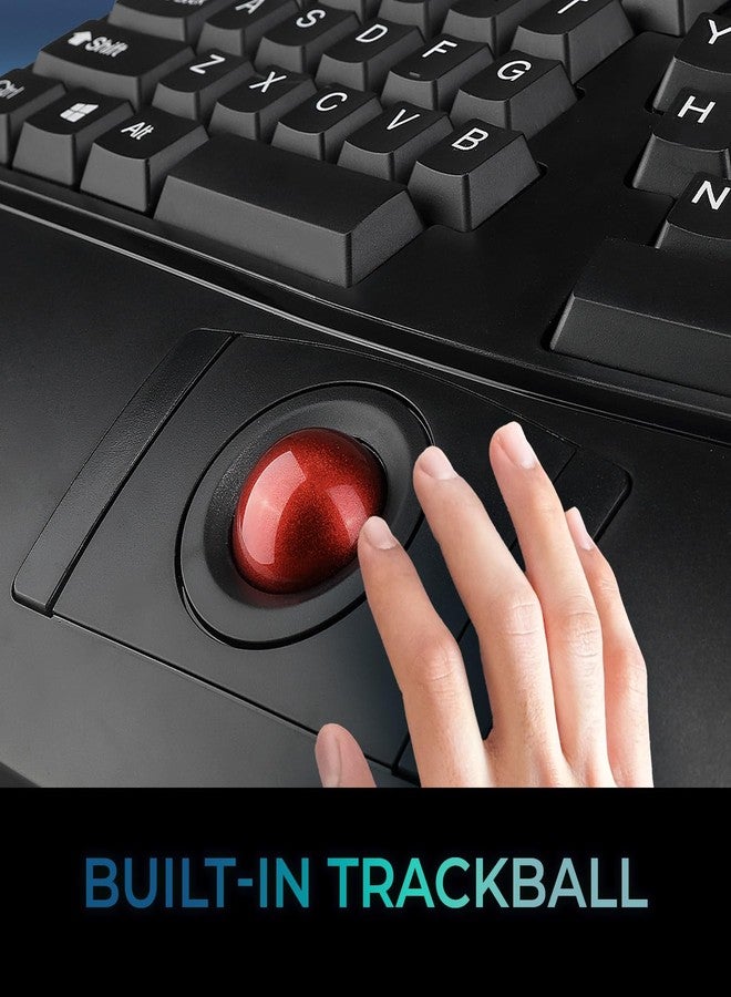 Adesso Adesso WKB-3500UB Tru-Form 3500, 2.4GHz Wireless Ergonomic Trackball Keyboard - Image 2