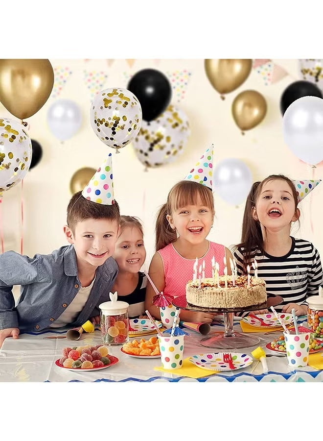 Serinovia 40 PCS Birthday Party Balloon Set Foil Balloons Happy Birthday Letter Balloons Decorations Black Gold  - Image 3